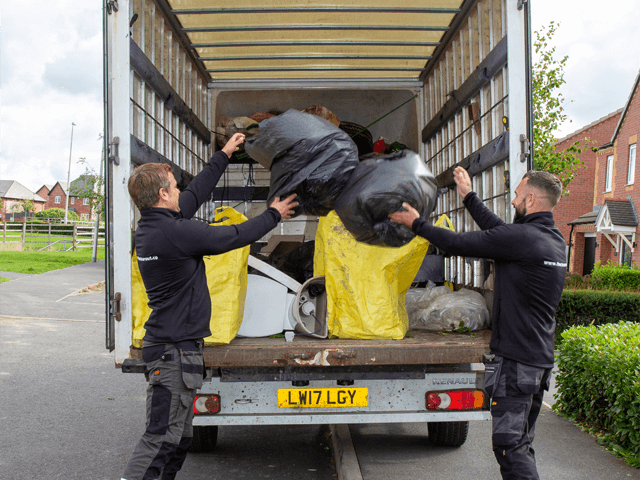 Loading up the van during a clearance